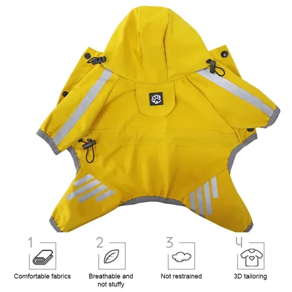 Dog raincoat, detail of hood and collar