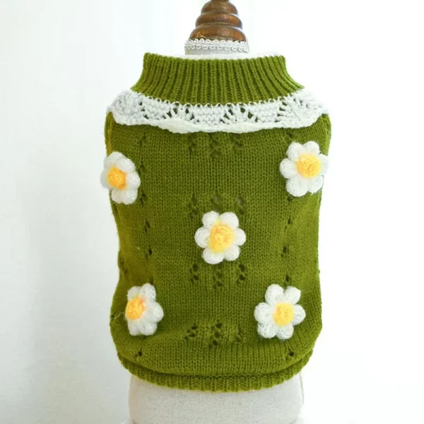 Puppy Small Dog Hoodie Winter Warm Coat Apparel Sweet Flowers Sweater for Chihuahua Shih Tzu Sweatshirt Puppy Dog Cat