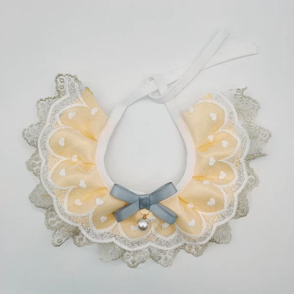 Side view of pet lace collar showing adjustable neck strap