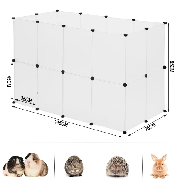 DIY pet playpen set up in a home living room, providing a safe pet area.