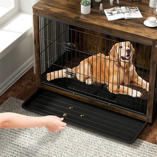 Dog house end table in a living room setting, blending with decor