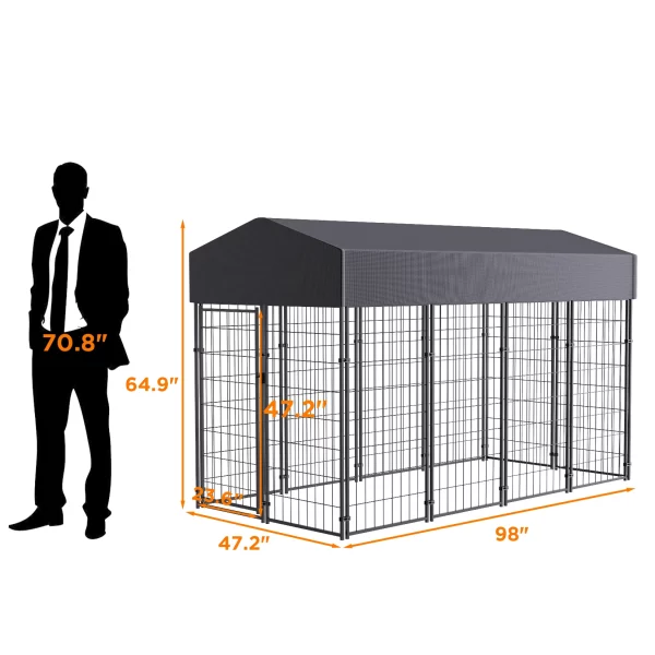 Waterproof cover detail on the metal dog crate