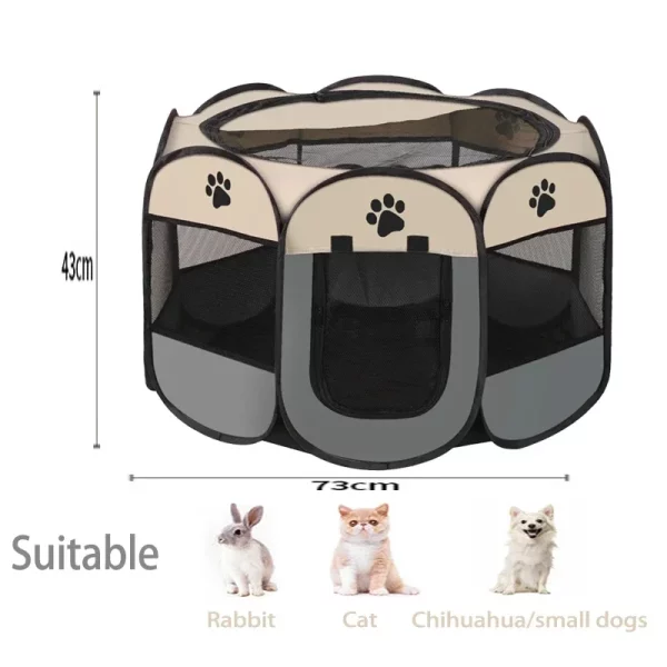 Foldable pet tent, close-up of Oxford cloth material
