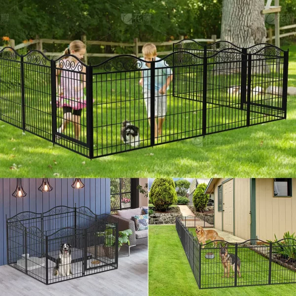 Dog playpen configured in a hexagonal shape, showcasing versatility