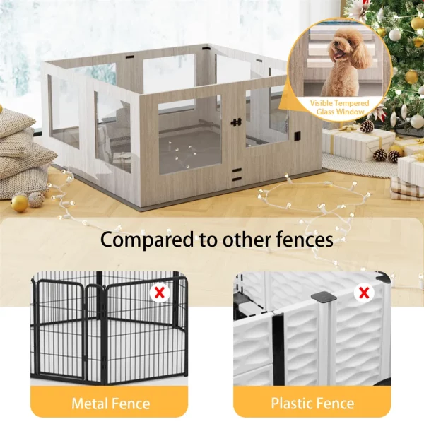 Modular dog whelping box with multiple panels