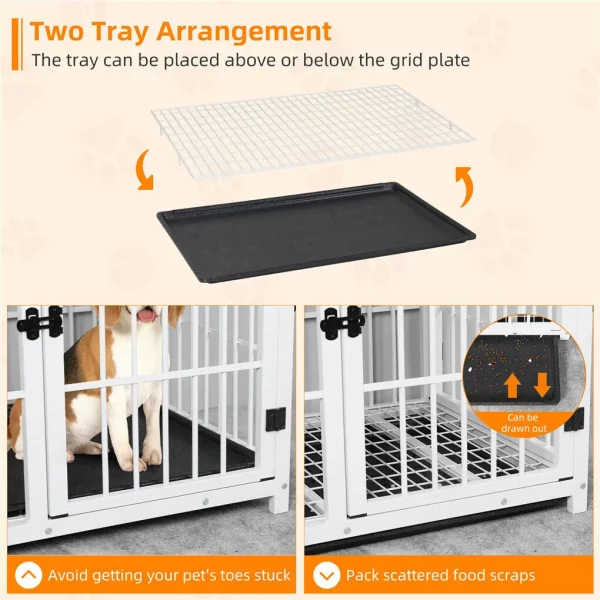 Interior of large dog crate, ample space for a dog
