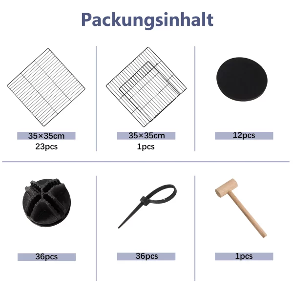 A DIY pet fence shown folded for compact storage.