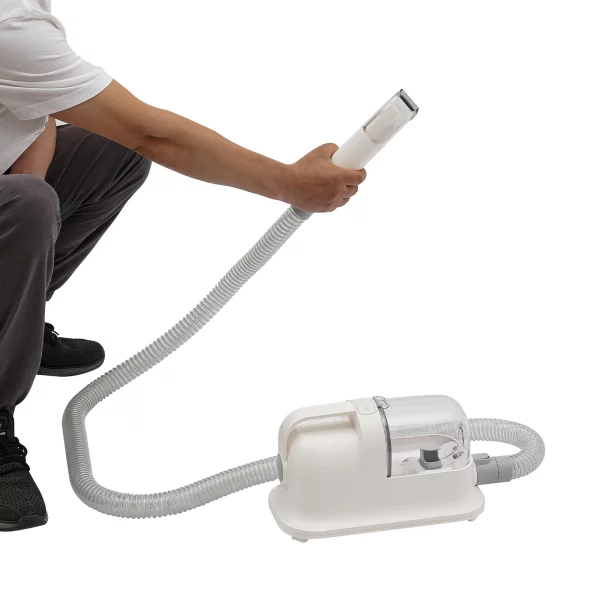 White dog grooming clippers unit with UK plug