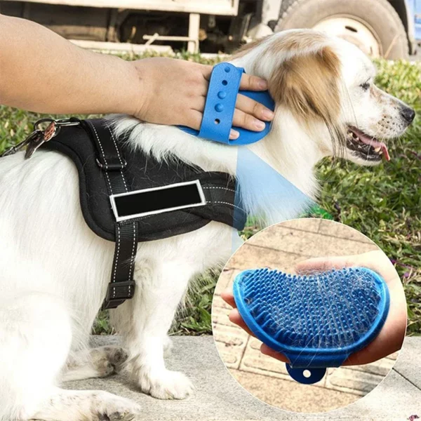 Grooming glove demonstrating lathering action on wet fur