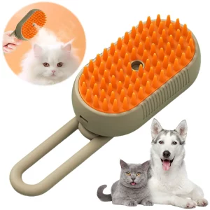 Cat steam brush with ergonomic handle