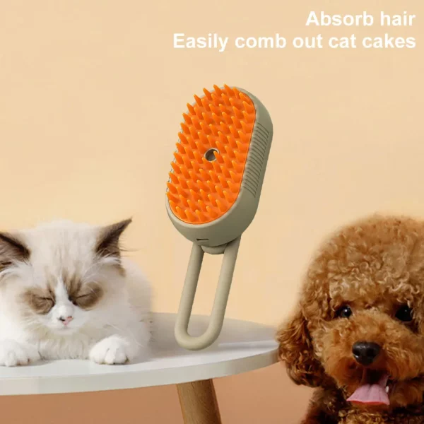 Close-up of the steam brush head releasing mist