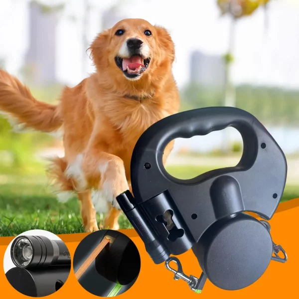 Detail of the 360-degree swivel mechanism on the dual dog leash