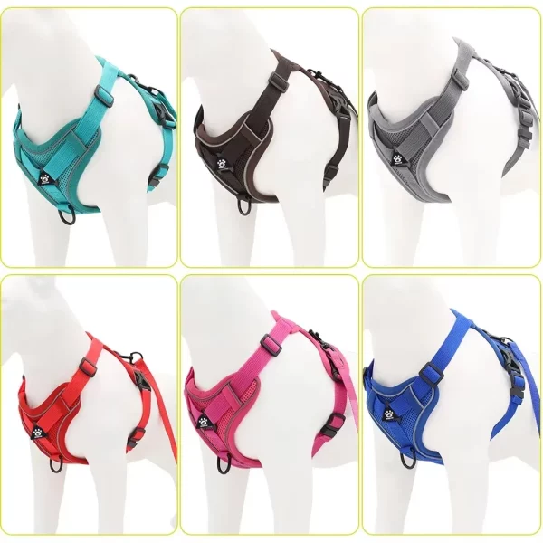 Size guide illustration for the adjustable cat harness and leash set