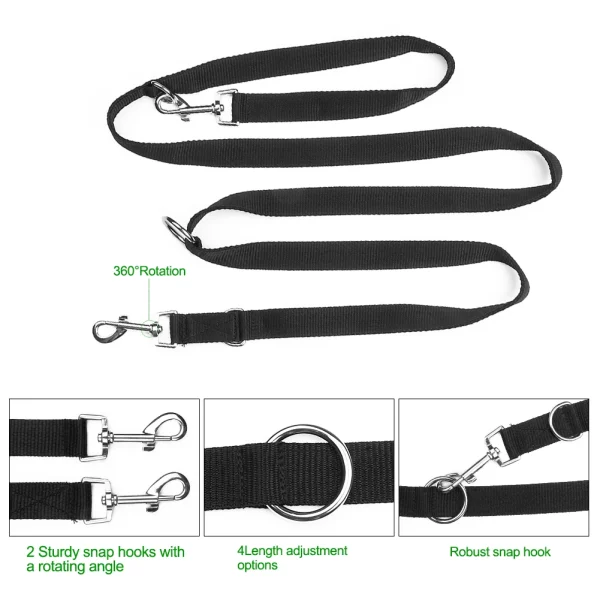 The leash in its shortest configuration, demonstrating close control.