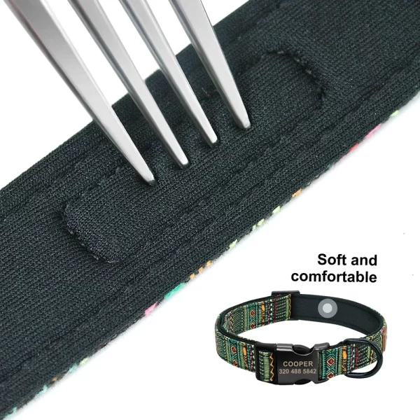 Matching dog leash and collar set, showing buckle mechanism