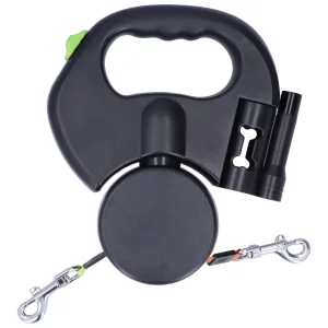 Retractable Pet Leash Automatic Retractable Pet Leash 1 Tow 2 Retractable Double Dog Leash with Flashlight and Bag