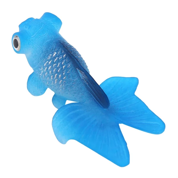Artificial small fish ornament, side profile, vibrant orange silicone