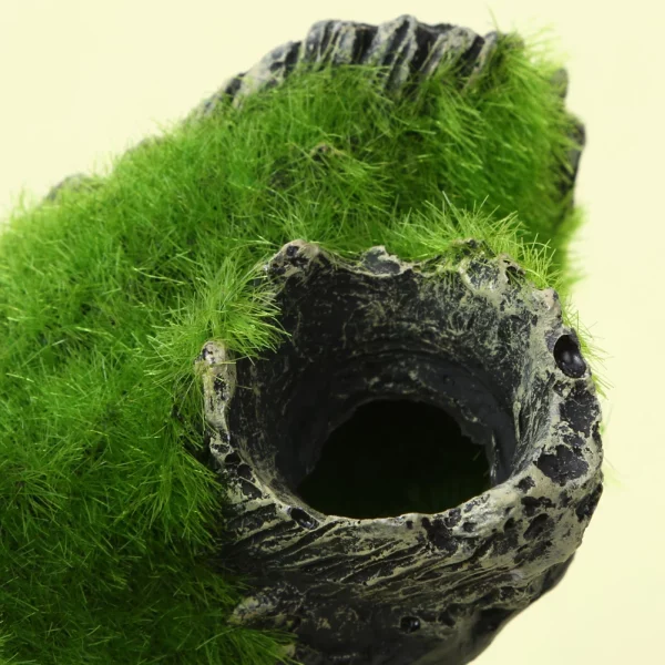 Aquarium landscaping featuring the resin breeding hiding cave