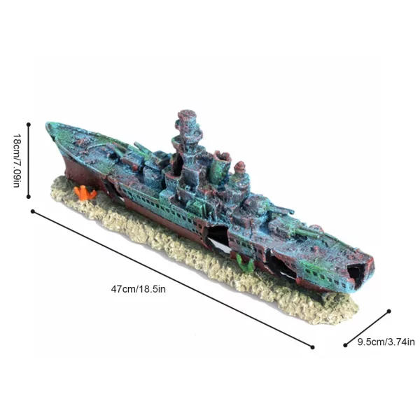 Close-up detail of the resin pirate ship's hull
