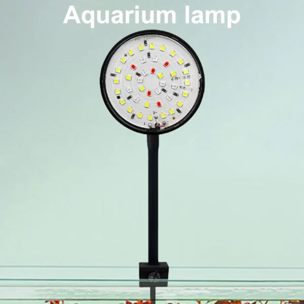 Side view of the USB clip on aquarium light, highlighting its compact size and clip mechanism.