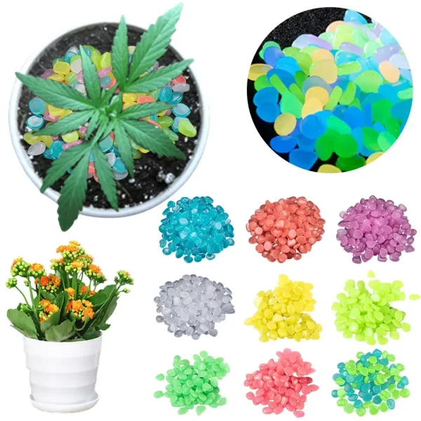 A collection of different coloured glow-in-the-dark pebbles