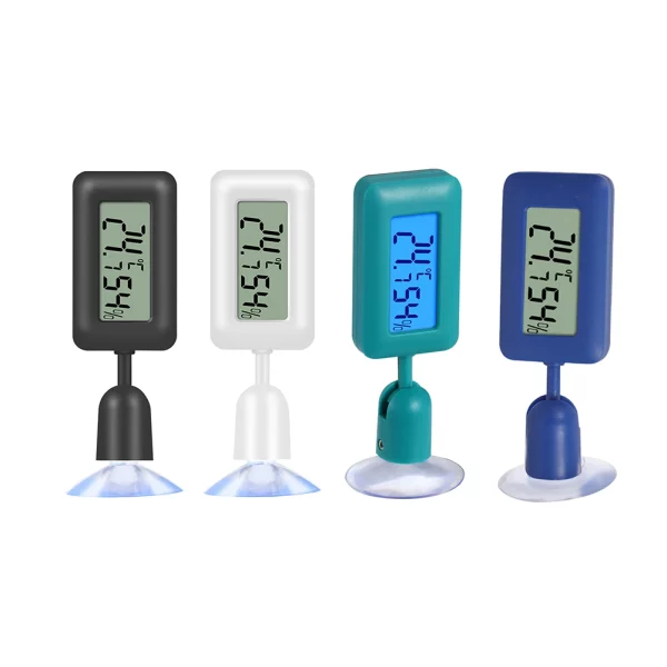 Digital reptile thermometer with suction cup, front view