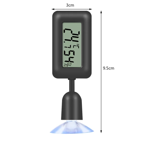 Reptile thermometer with flexible neck and rotating head