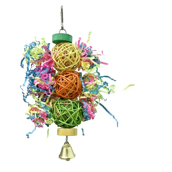 3PCS Parrot Mola Bird Cage Accessories - Chewing Foraging Toys Hanging Parakeet Toy Bird Shredding Pet Toy, A, CHINA