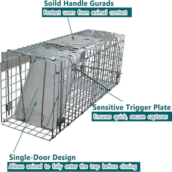 Galvanized steel construction of the humane animal trap