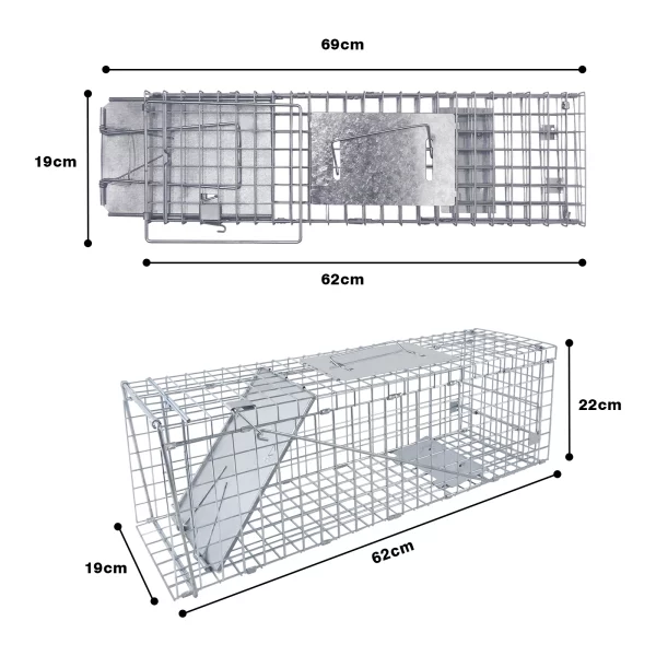 Reusable rodent trap, close-up of the trigger mechanism