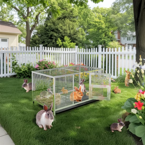 Interior of the chicken coop showing ample space for poultry