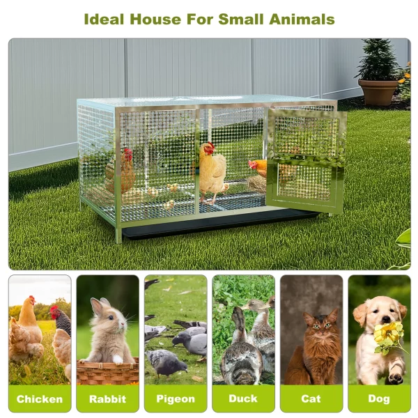Chicken coop with removable cleaning tray