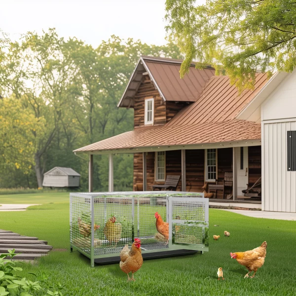 Large chicken pen structure detail