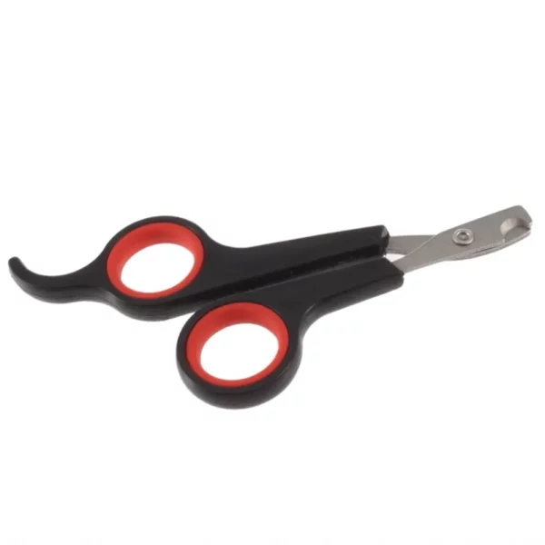 Pet nail clippers, side view showing scissor action, precise cut