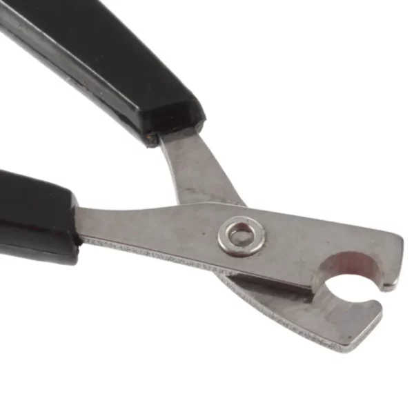Pet nail clippers, black and red design, grooming accessory