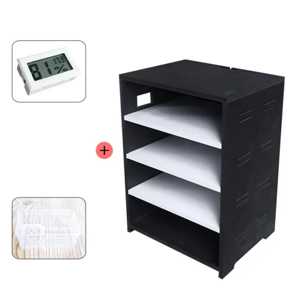 Climbing pet enclosure, side profile highlighting ventilation slots