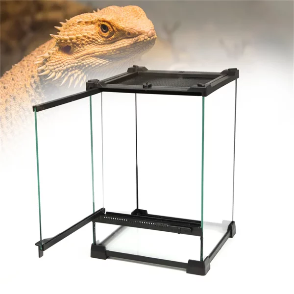Tempered glass reptile terrarium,suitable for geckos, lizards, tarantula,spiders,horned frogs, turtles, snakes, etc.,