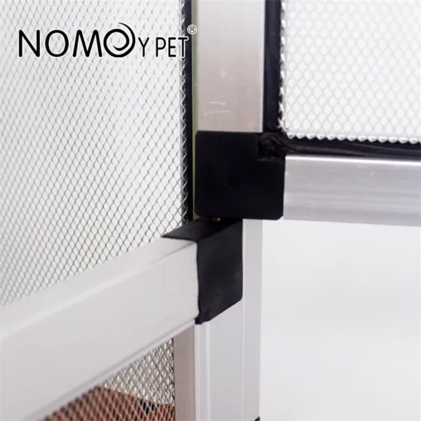 Aluminium screen reptile terrarium, showing snap button closure detail