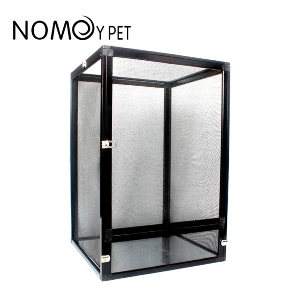 Aluminium screen reptile terrarium, side view, showing ventilation mesh
