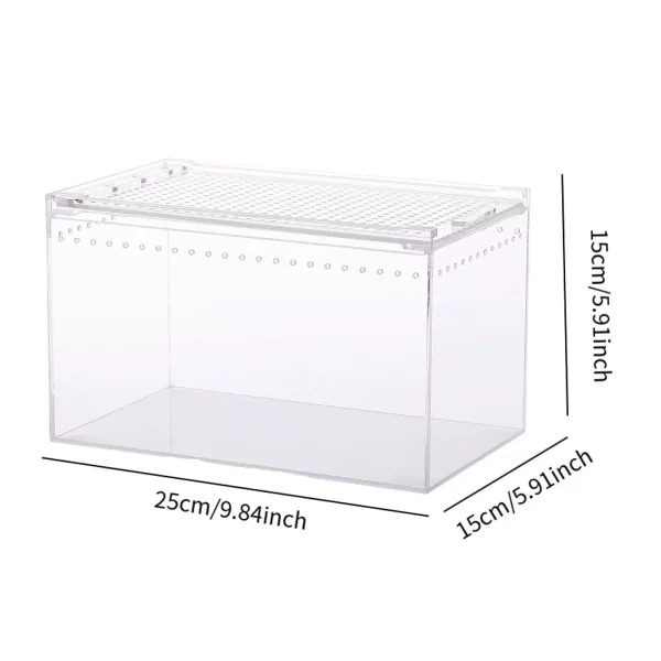Reptile Terrarium Professional Enclosure Cage for Snake Hermit Crabs Lizards,Acrylic Breathable Cage Container Turtle,