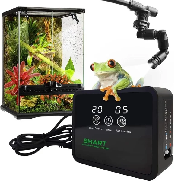 Terrarium misting system main unit with dual nozzles