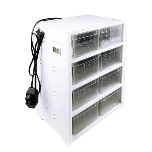 Close-up of reptile terrarium door mechanism and ventilation