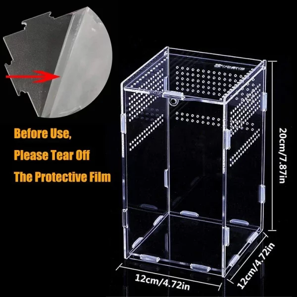Top view of the reptile breeding box lid with closure mechanism