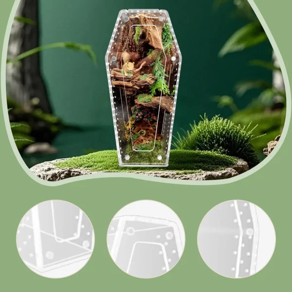 Acrylic jumping spider enclosure, close-up of ventilation detail