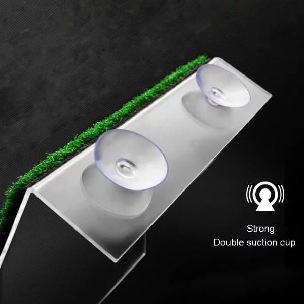 Close-up of turtle basking platform's suction cup mounting system