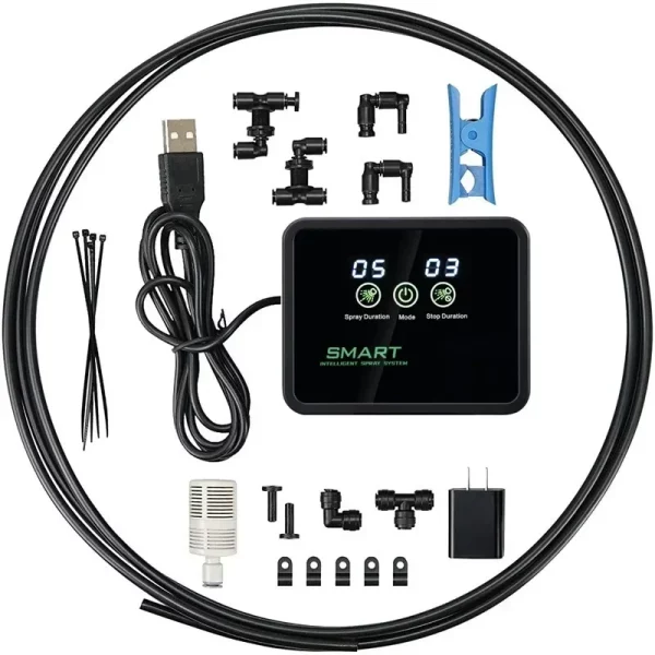 Reptile misting system main unit with dual spray heads