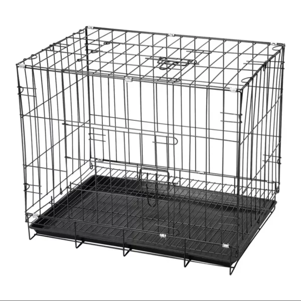 2 Doors Wire Dog Puppy Crate Cat Cage with Plastic Tray W 50 cm, UNITED KINGDOM