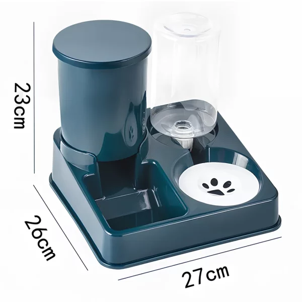 [UK STOCK] Automatic Cat Feeder Water Dispenser Set 2 In 1 Pet Food And Water Feeder Pet Feeder With 1L Drinking