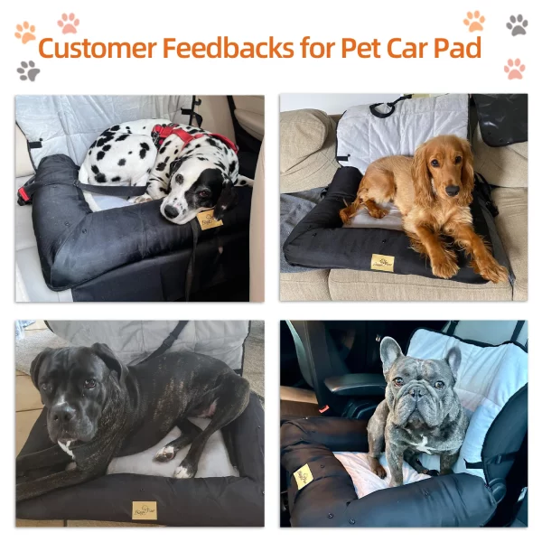 Dog car seat bed placed on a car seat, demonstrating fit