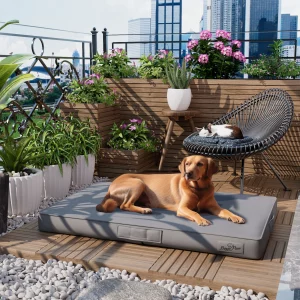 L XL XXL Dog Bed 3D Technology Microfiber Leather Cover Foldable Pet Cushion leeping Mat Gray and Brown Color Bite